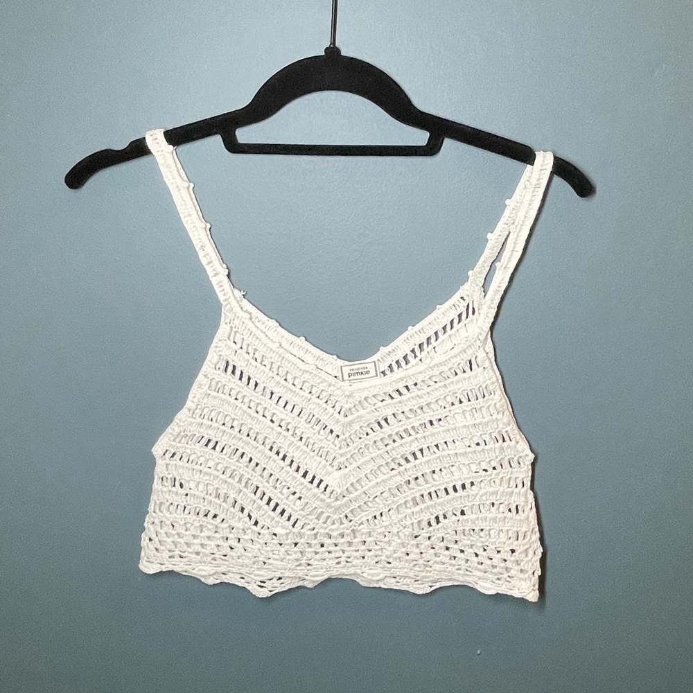 Off-white Cropped Crochet tank XS/S
